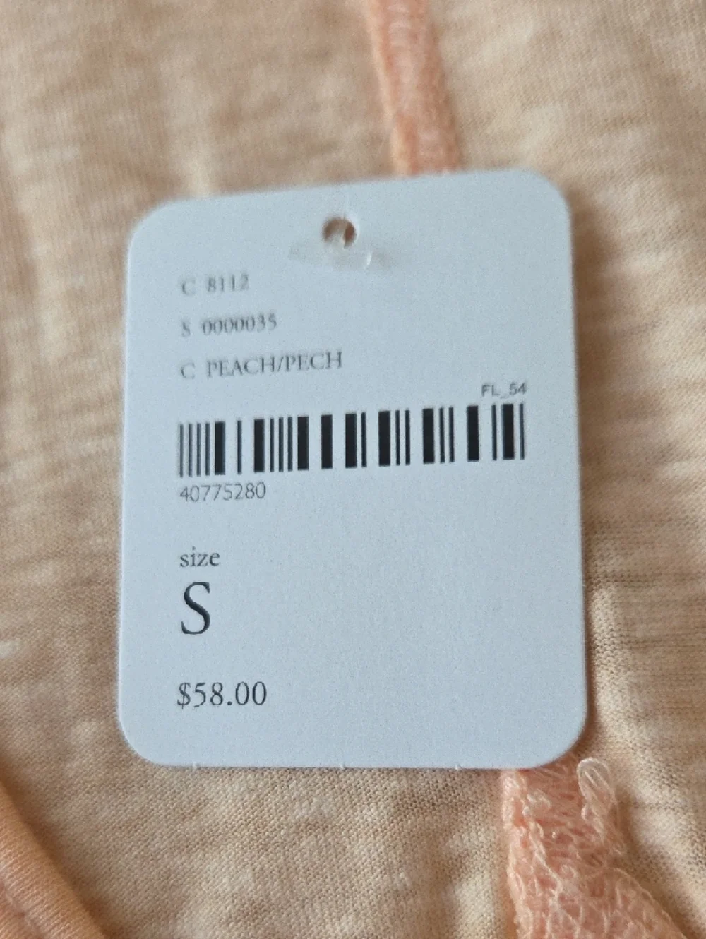NWT Free People We The Free Light Peach V-Neck Long Sleeve Oversized  Top Small